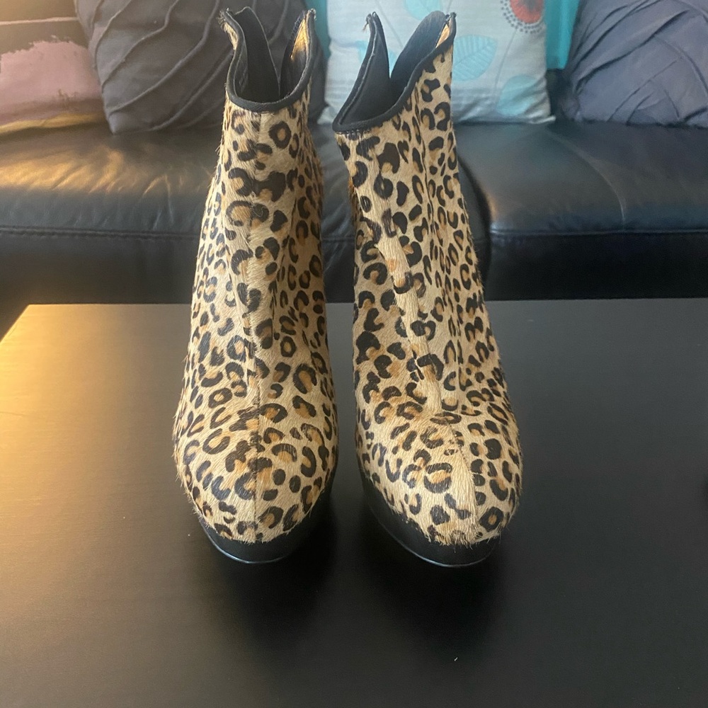 ALDO cheetah “fur” print booties.